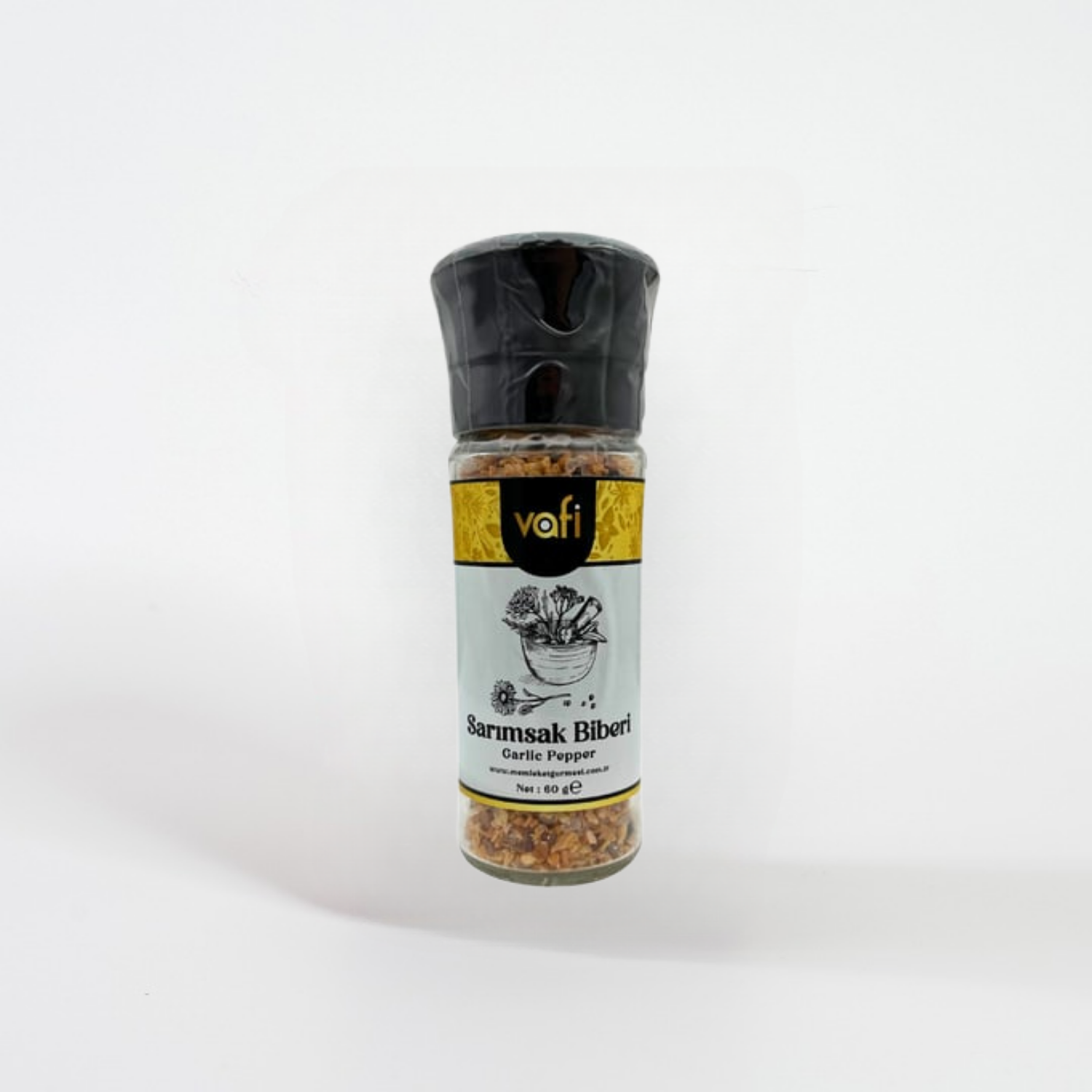 Vafi Cam Değirmen Kapak Serisi Sarımsak Biberi 60 grVafi