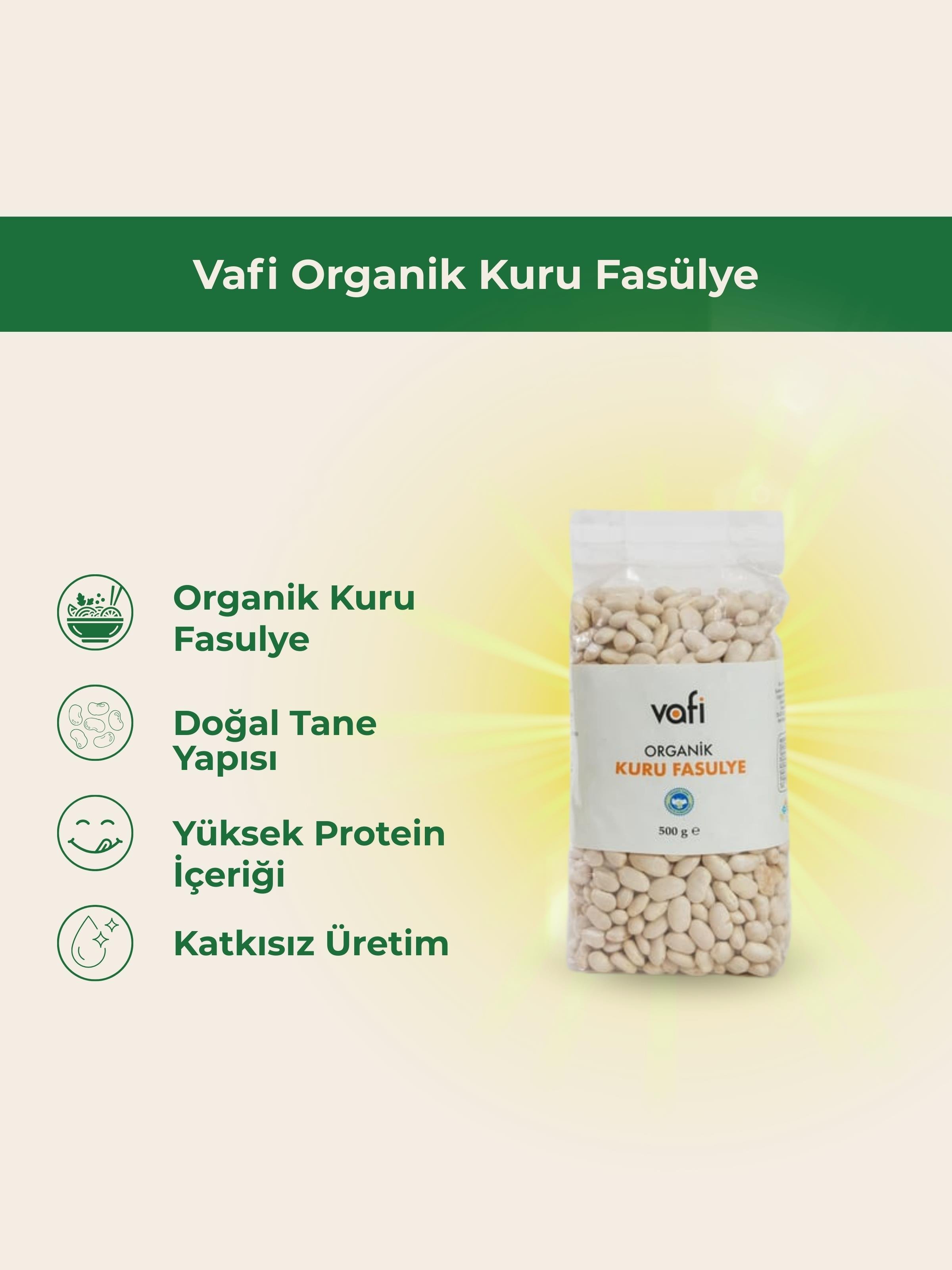 Vafi Organik Kuru Fasülye 500 gr MGMemleket Gurmesi