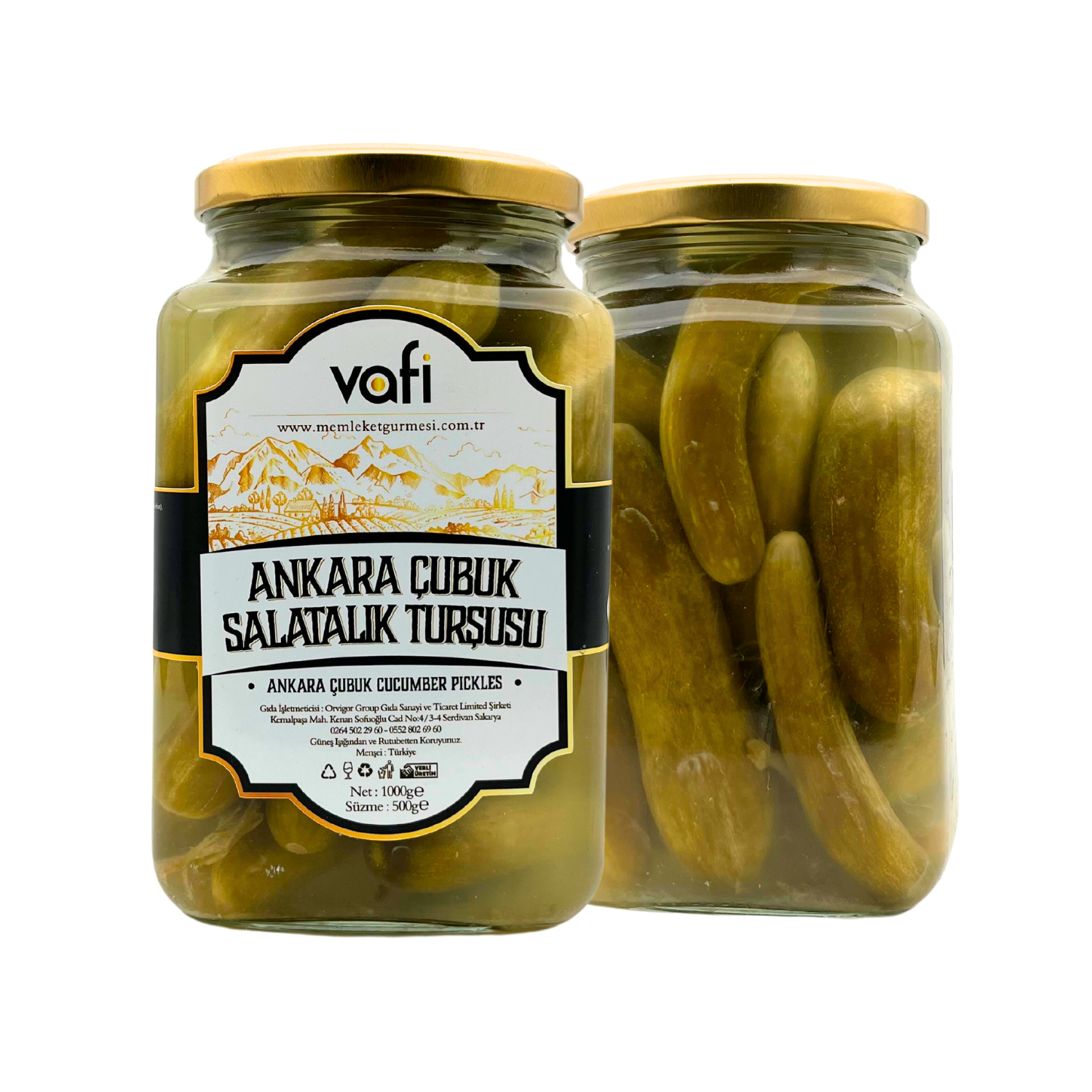 Vafi Turşu Serisi Ankara Çubuk Salatalık Turşusu 1000cc-500grMemleket Gurmesi
