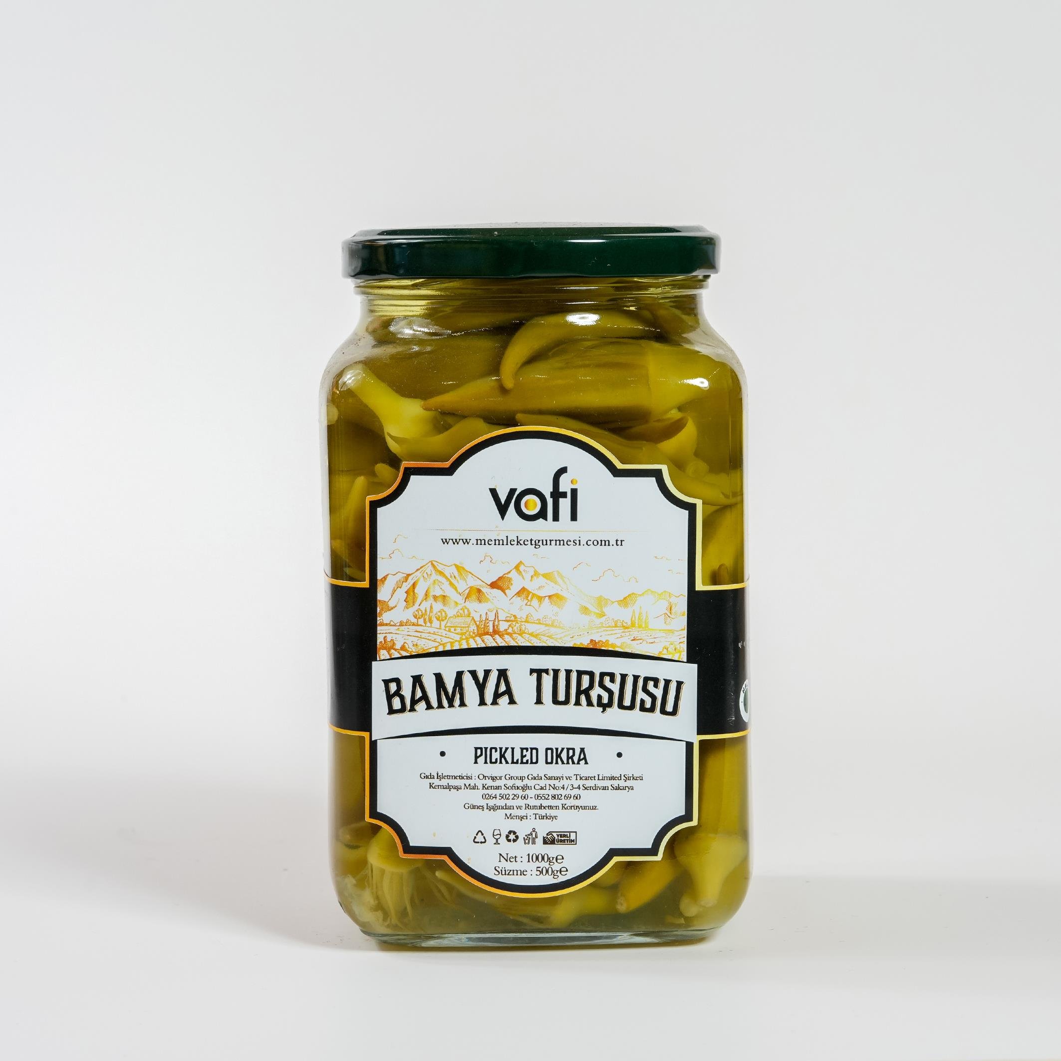 Vafi Turşu Serisi Bamya Turşusu 1000cc-500grVafi