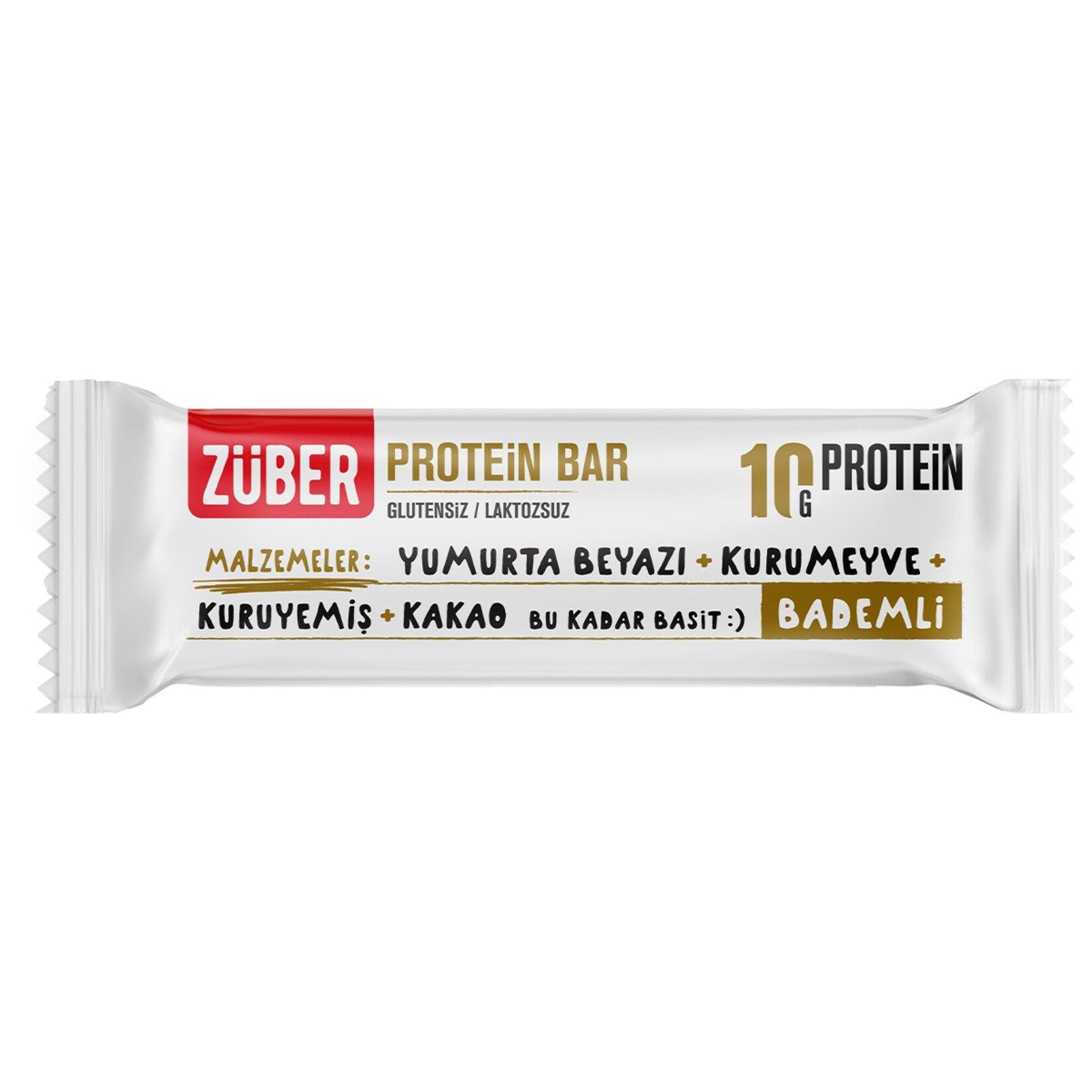 Züber Protein Bar Bademli  Glutensiz/ Laktozsuz 40gMemleket Gurmesi