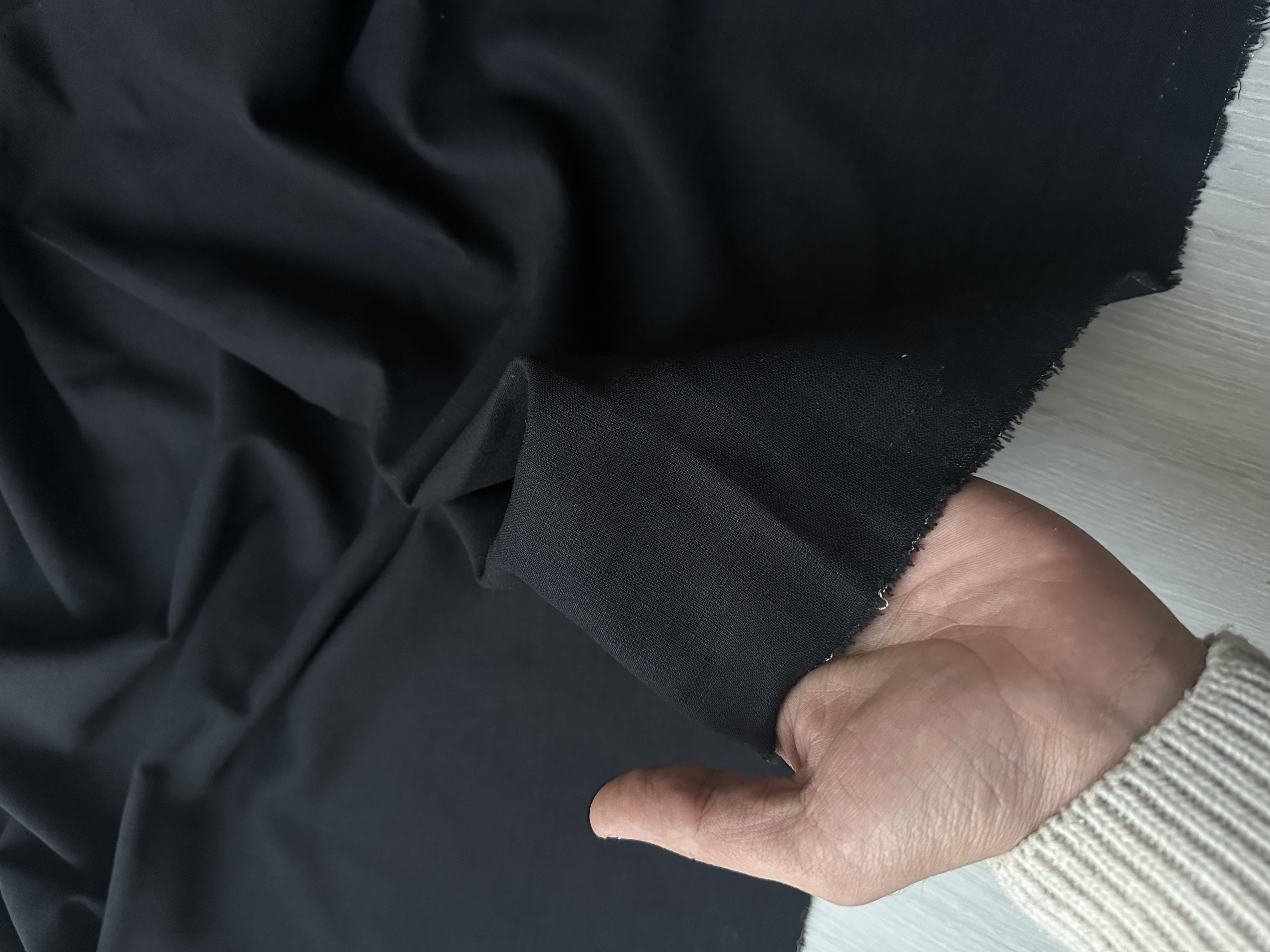 FLAMLI PAMUK KETEN - SİYAH