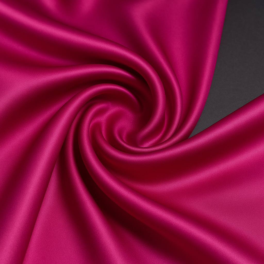 LİKRALI İPEK SATEN - FUŞYA PEMBE