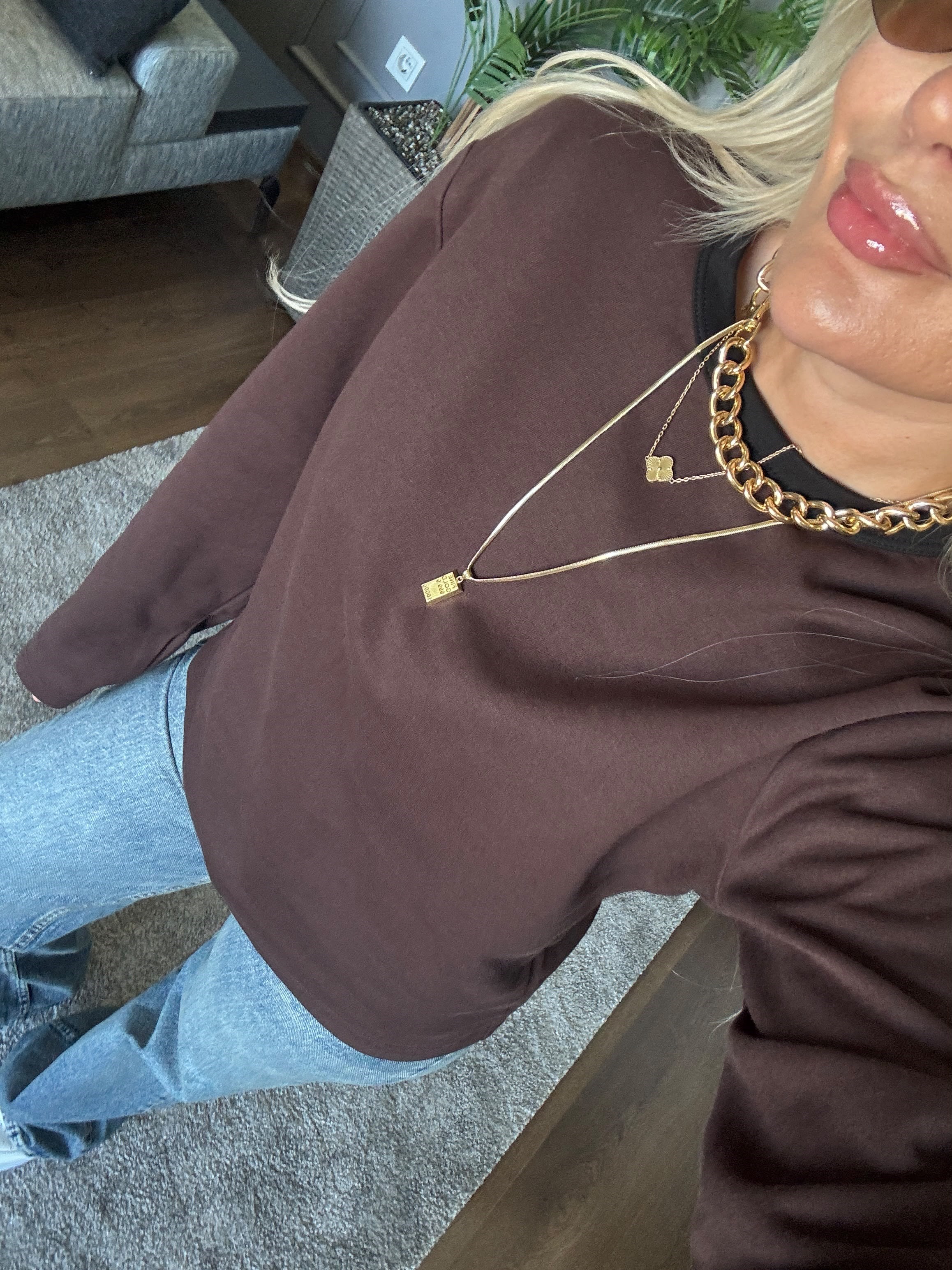 ŞARDONSUZ BİYE DETAYLI SWEAT 