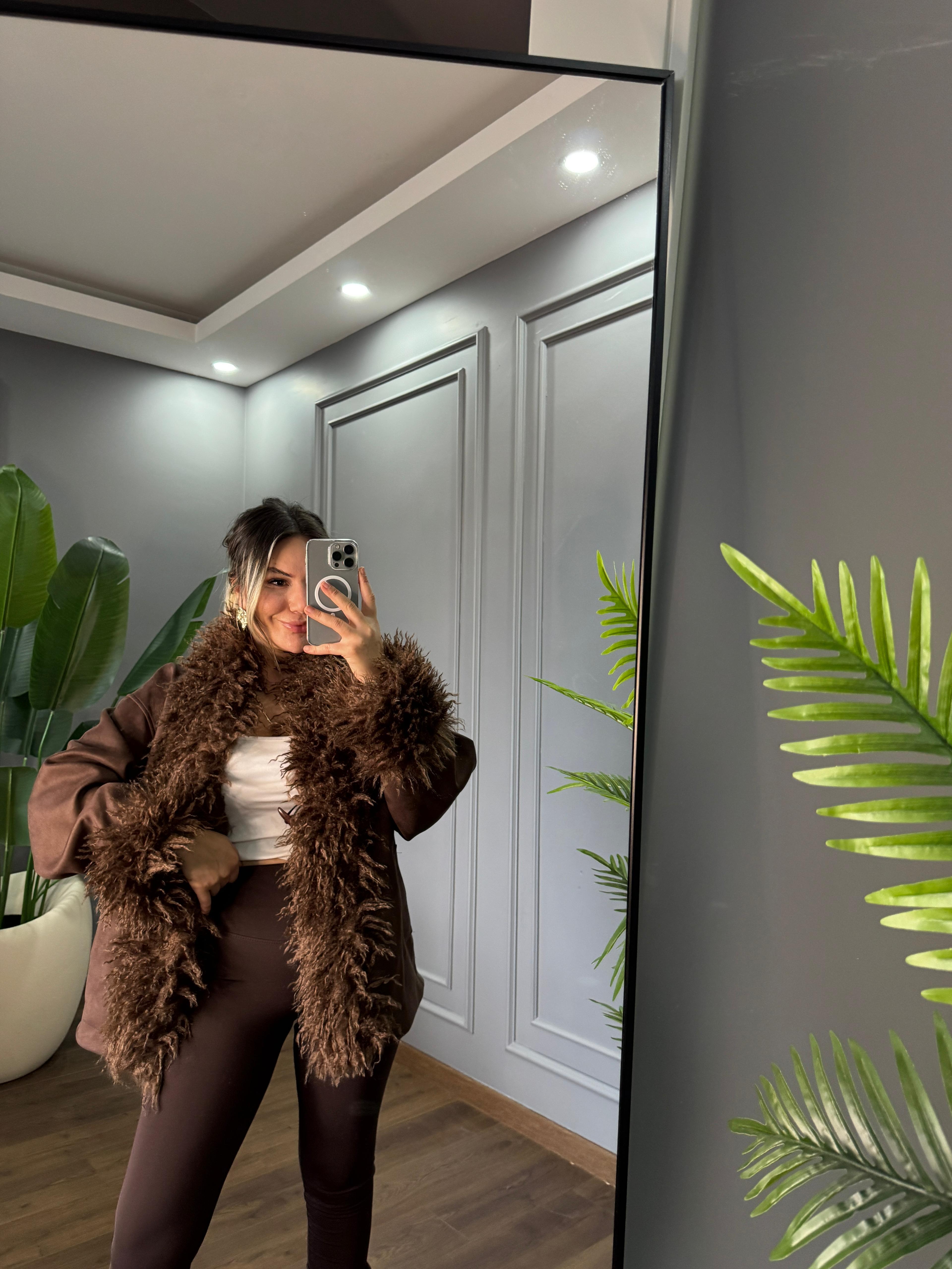 KÜRK DETAY SÜET CEKET 