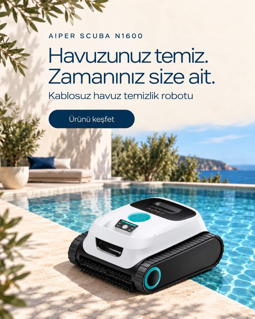 Aiper Scuba N1600 Kablosuz Havuz Temizlik Robotu