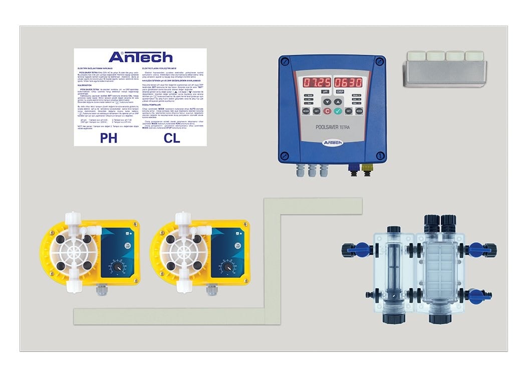 Antech Sistem 02 DP 450 pH&ORP Ölçümlü, Lara Pompalı Havuz Kontrol Sistemi