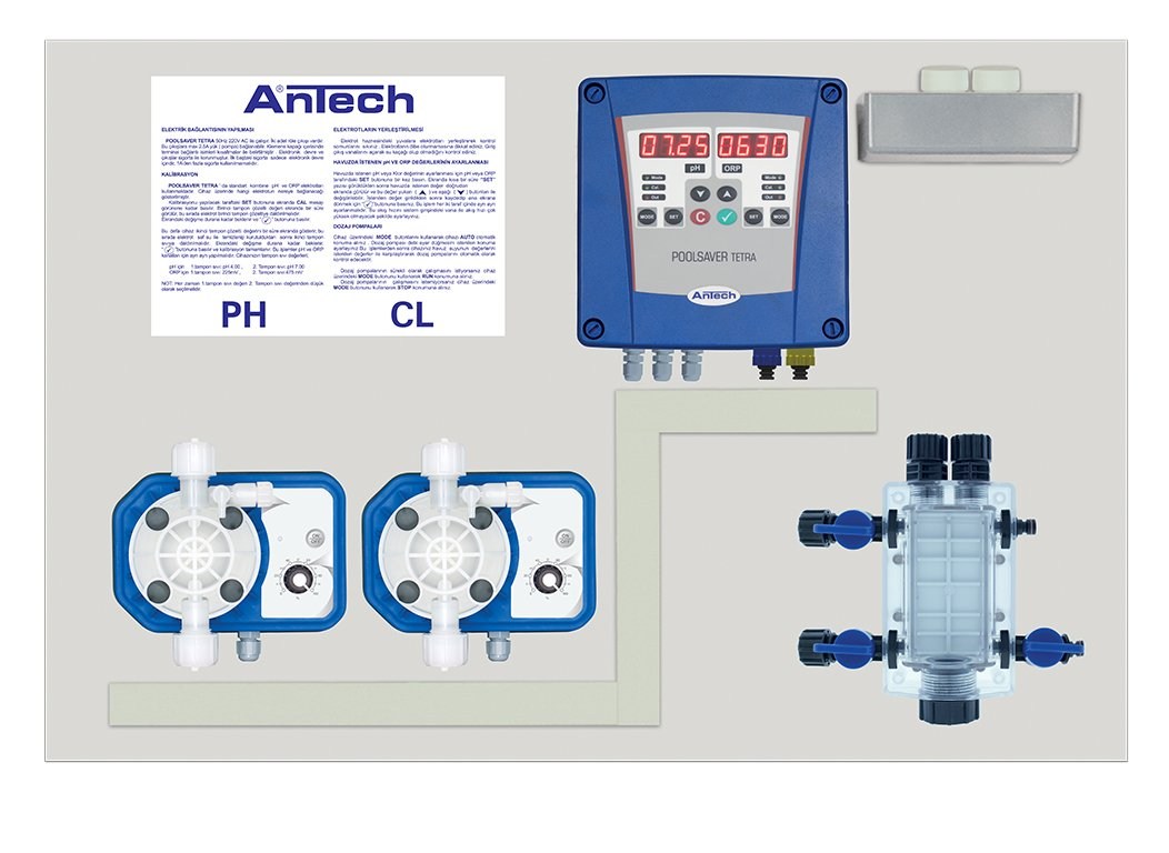 Antech Sistem 05 pH&ORP Ölçümlü Optima Pompalı Havuz Kontrol Sistemi