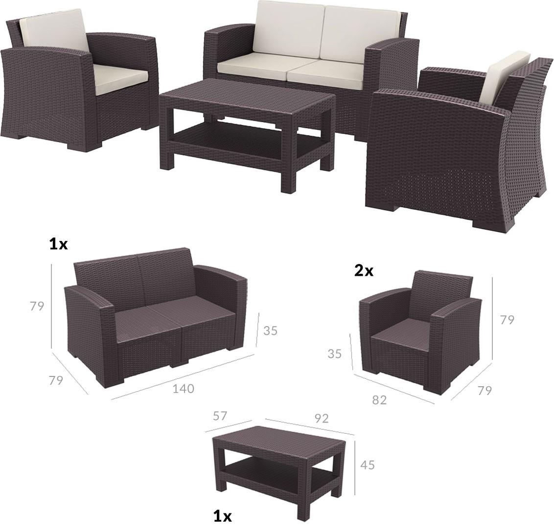 Monaco Lounge Set Rattan