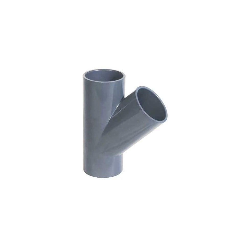 U-PVC Ø63 45° Yapıştırma Muflu Te Çatal