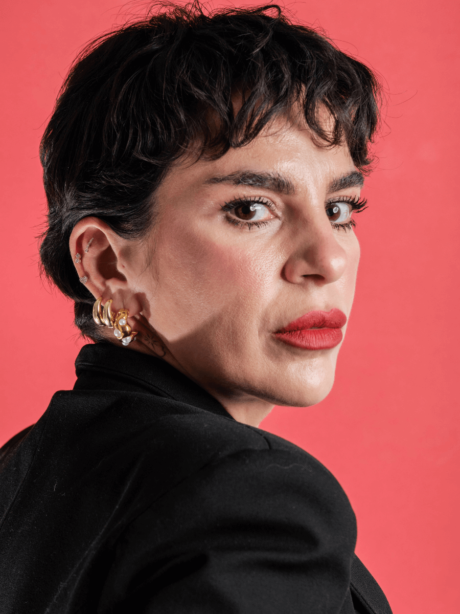 14 Ayar Altın Taşlı Kalp Tragus Piercing