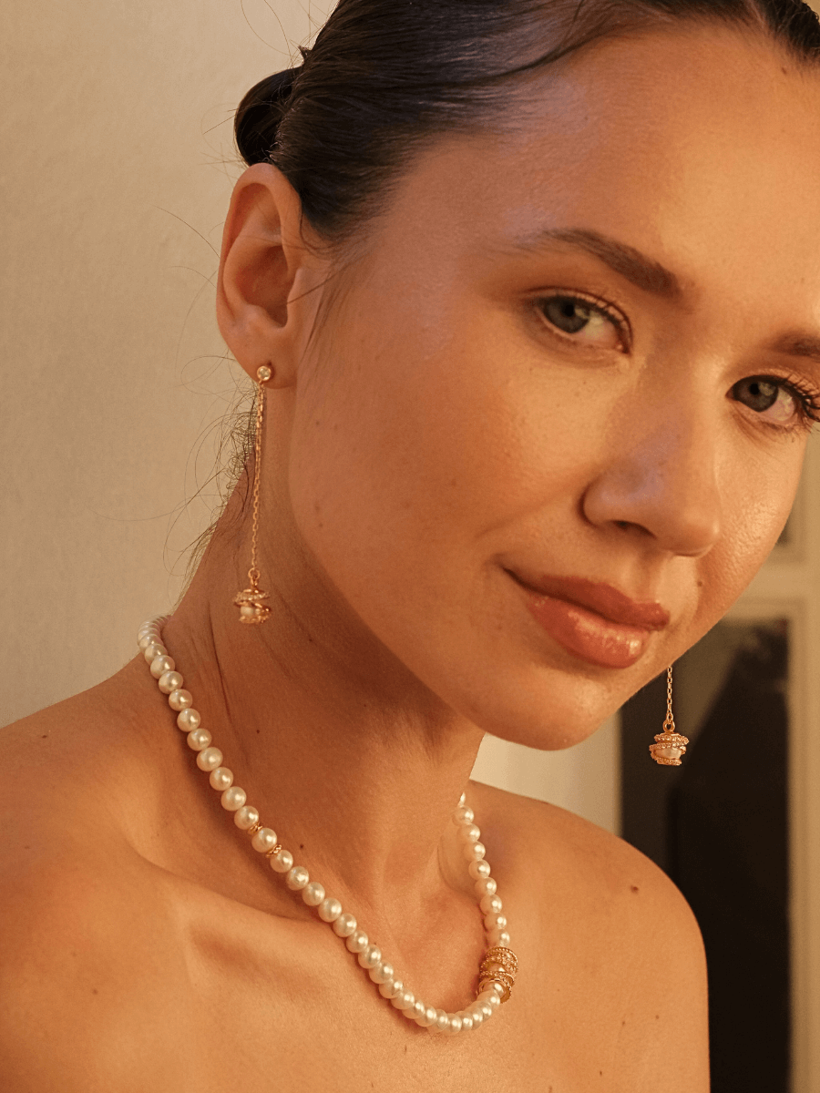 Amour Kafesli İnci Kolye