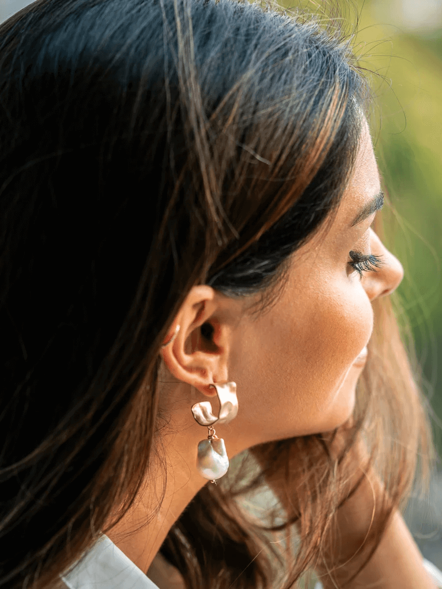 Cora İncili Halka Küpe