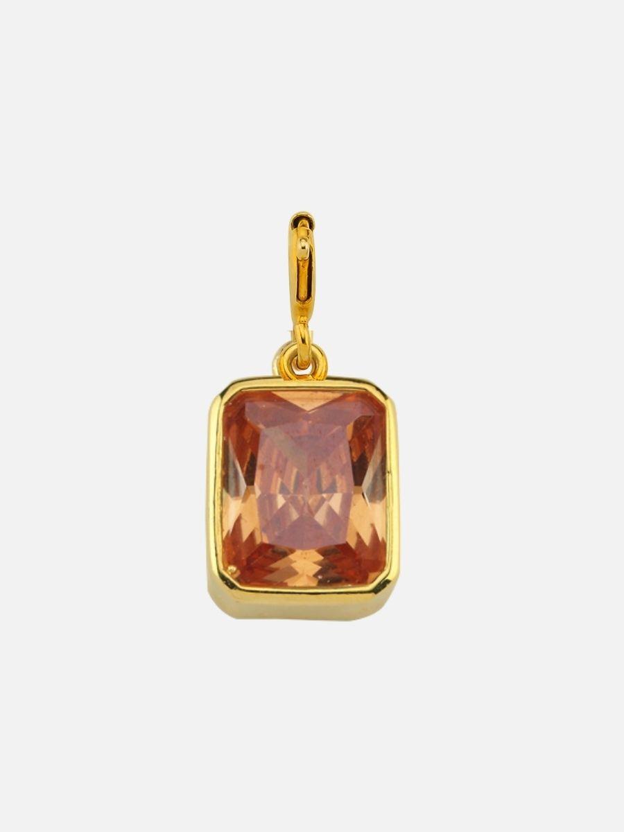 Dikdörtgen Kristal Taşlı Charm