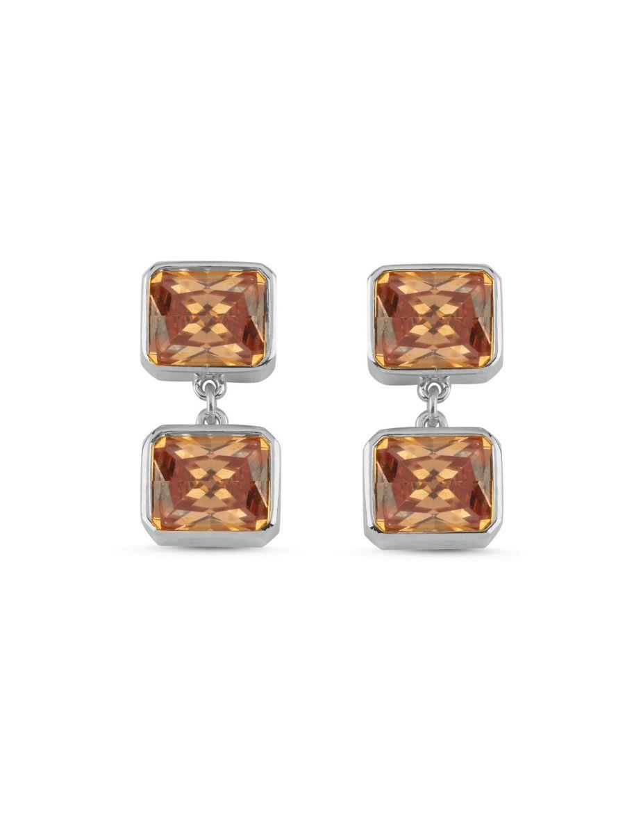 İkili Kristal Taşlı Sallantılı Küpe