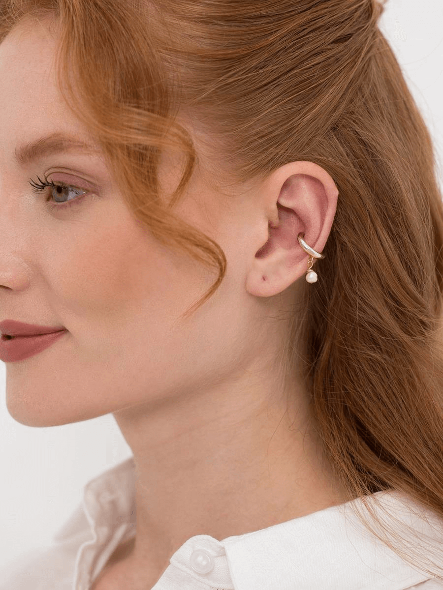 İncili Kıkırdak Küpesi