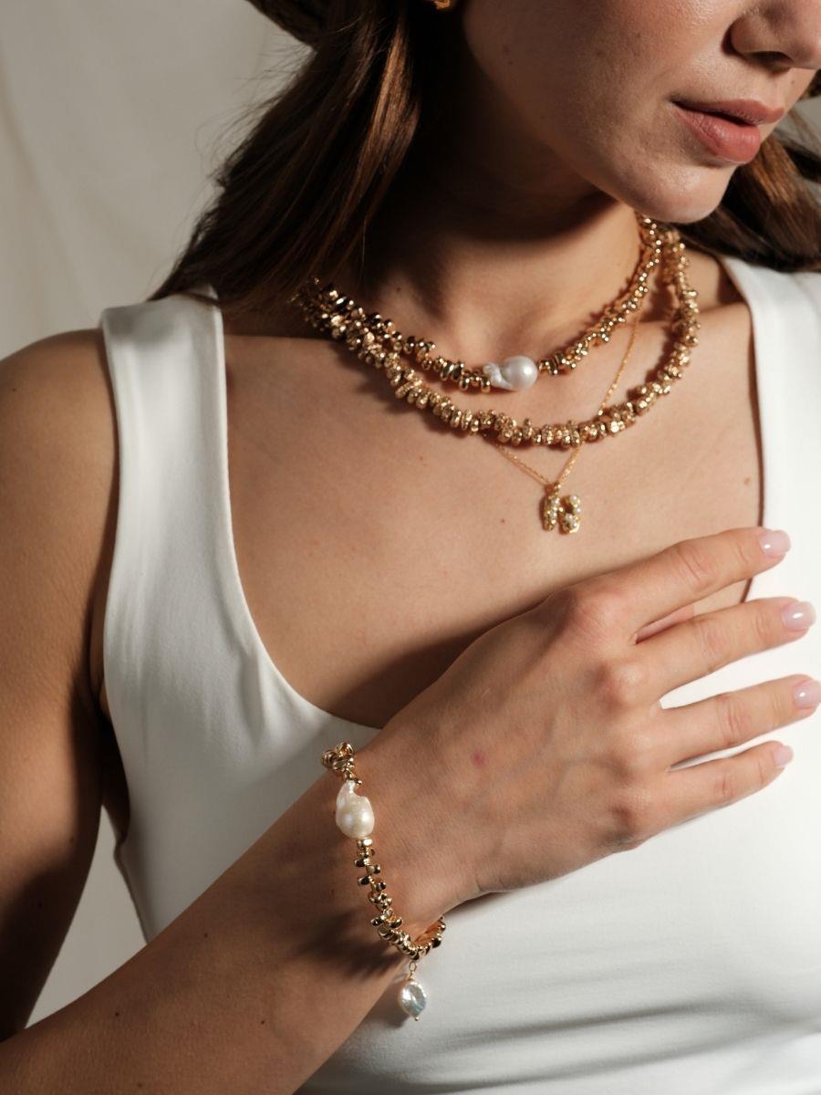 Mat Hematit Taşlı Kolye