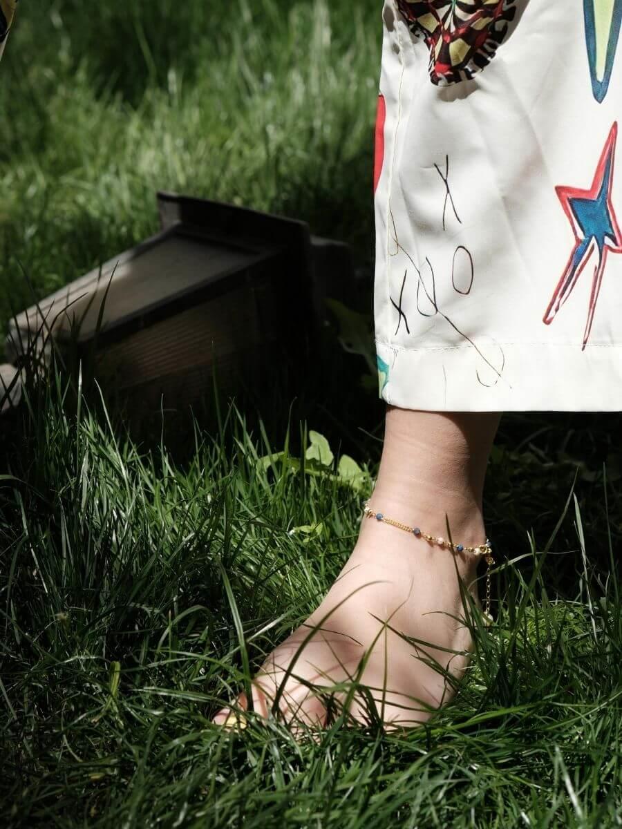 Mavi Lapis Doğal Taş Halhal