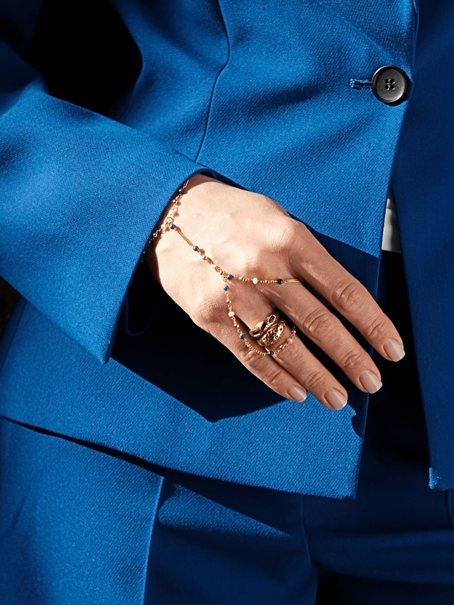 Mavi Lapis Taşlı Şahmeran Bileklik