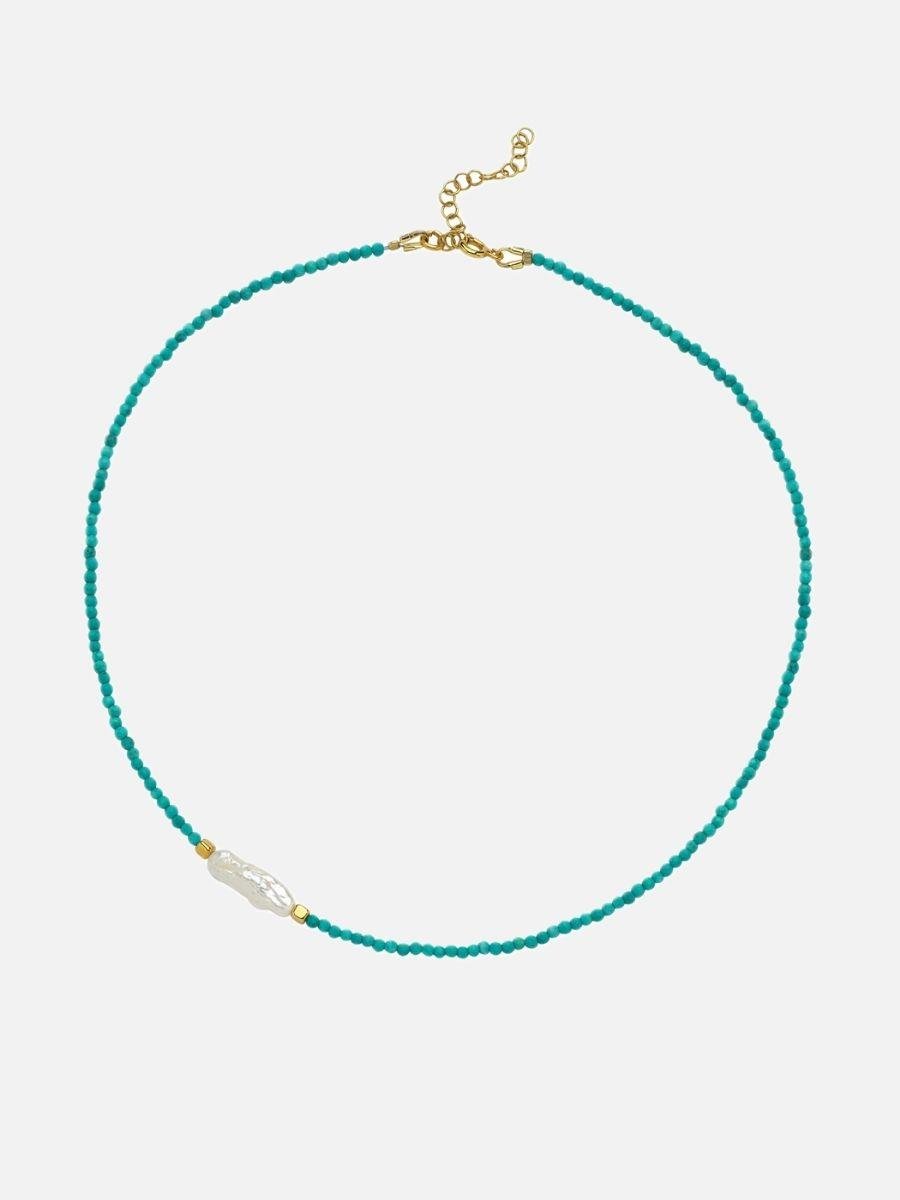 Meg Turkuaz Küçük İncili Kolye