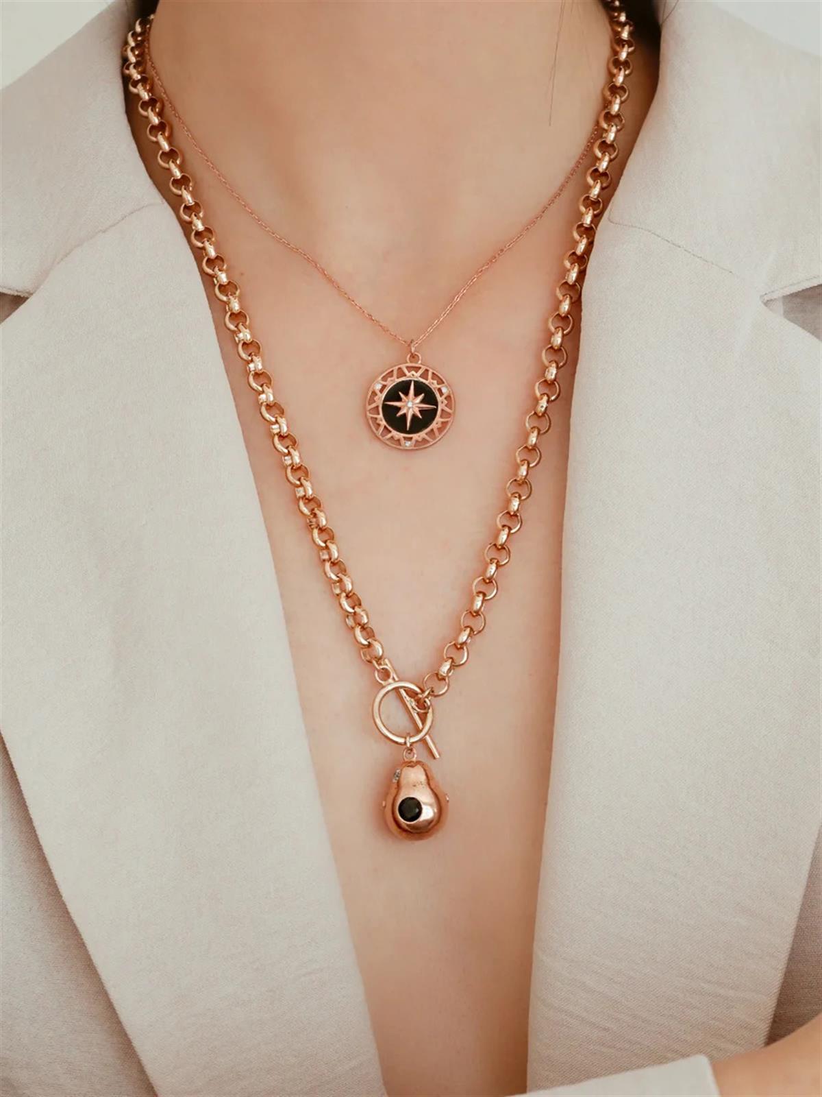 Mineli Kutup Yıldız Kolye