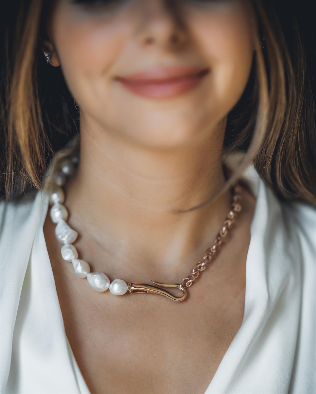 Miya Zincir Barok İnci Kolye