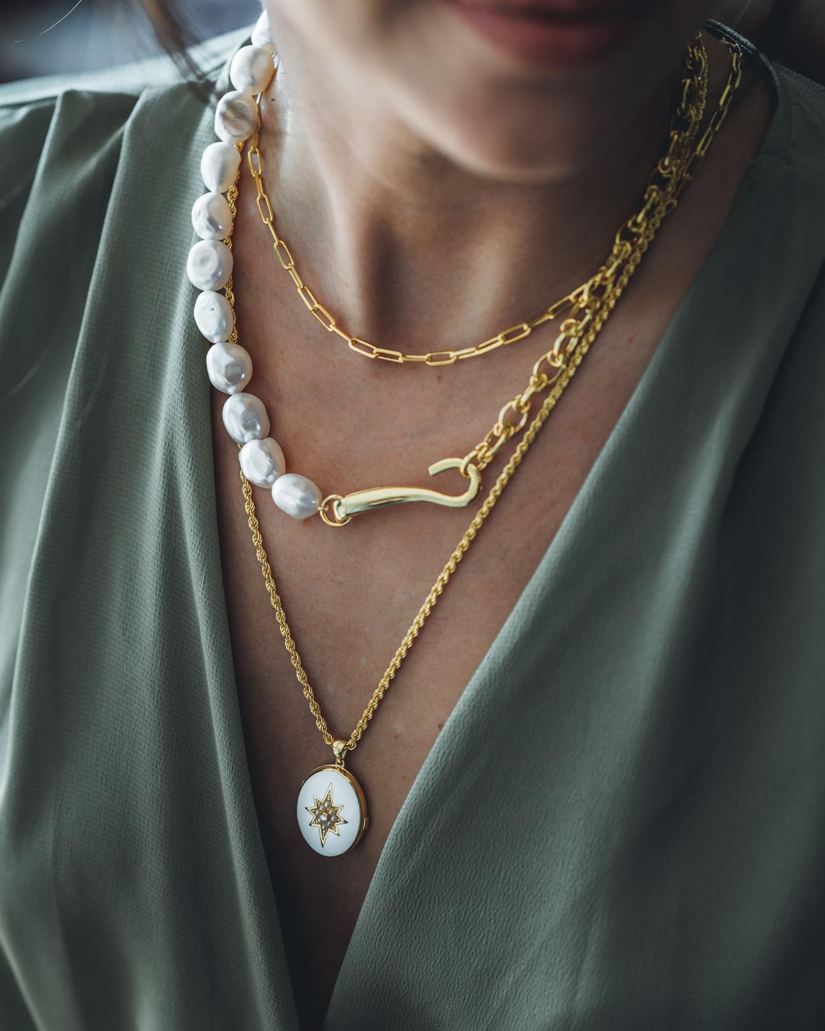 Miya Zincir Barok İnci Kolye