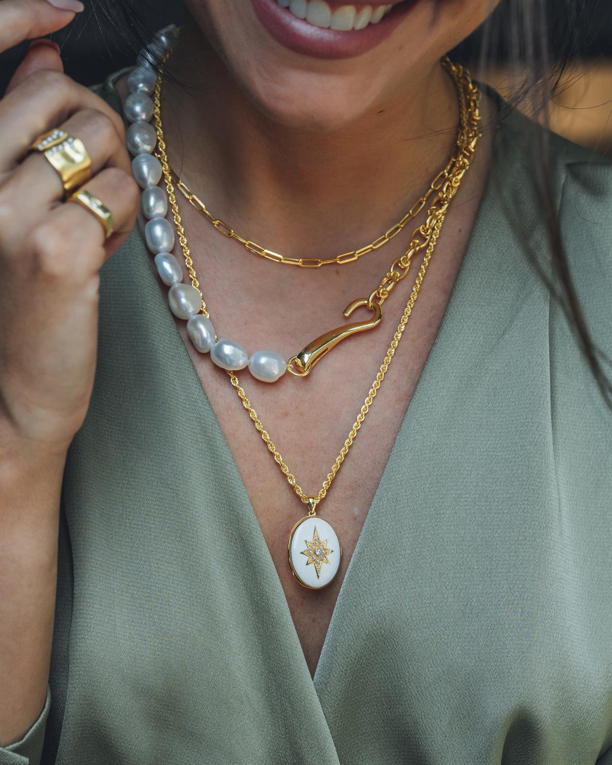 Miya Zincir Barok İnci Kolye