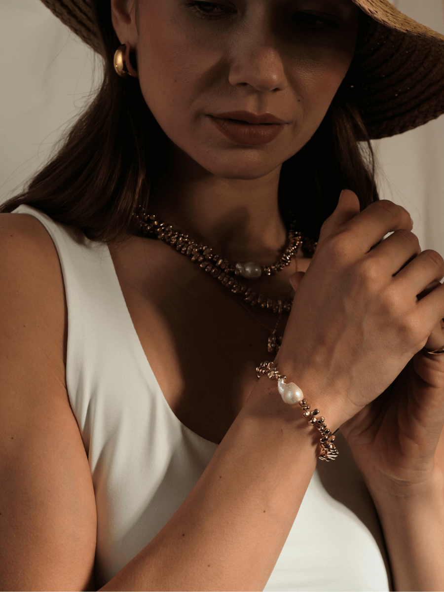 Sirius Barok İncili Hematit Taşlı Bileklik