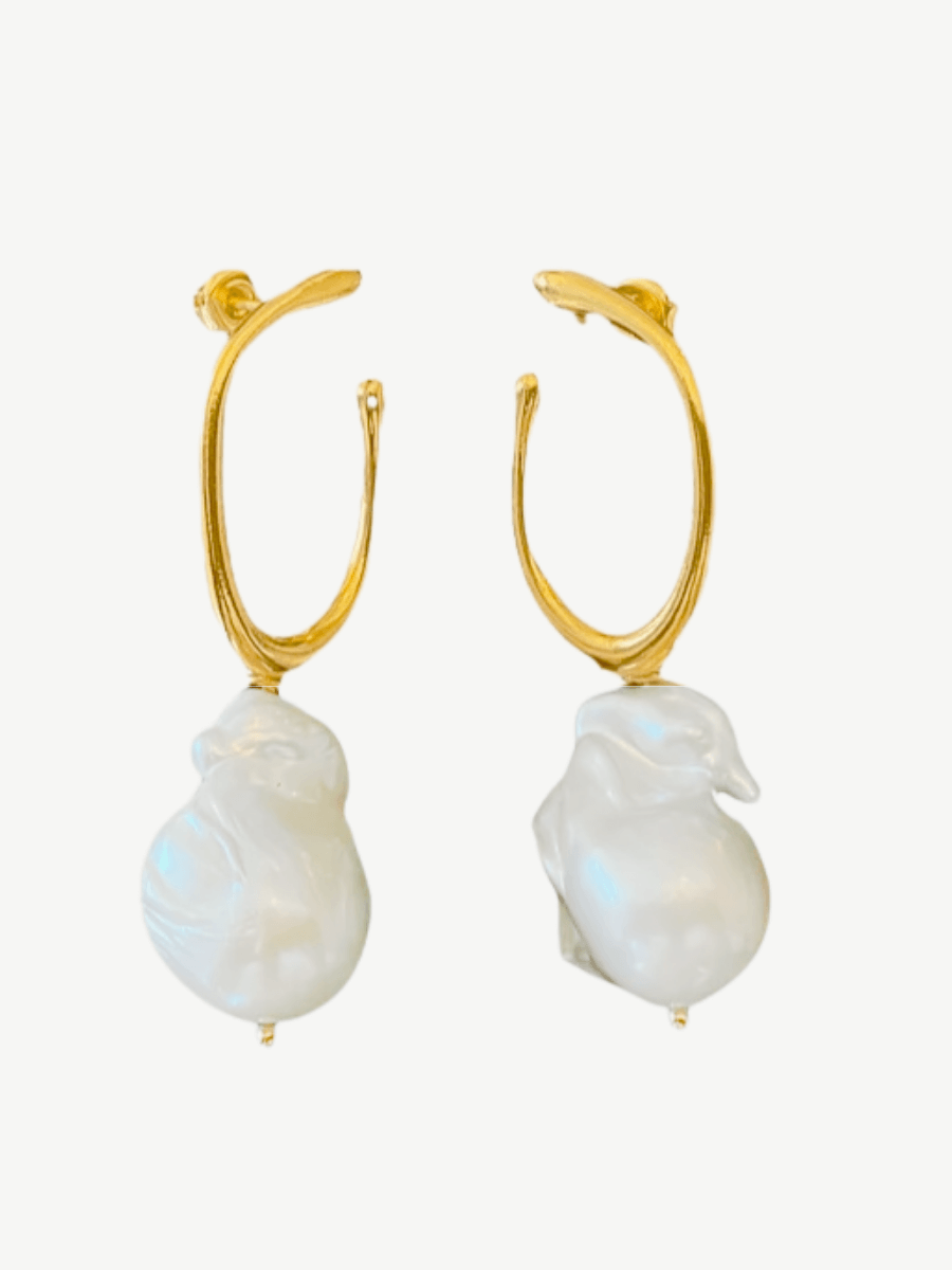 Tiny Büyük Barok İnci Küpe