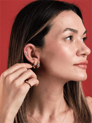 14 Ayar Altın Beştaş Damla Tragus Piercing