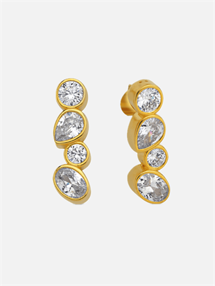 14k Gold Diana Four Stone Earrings