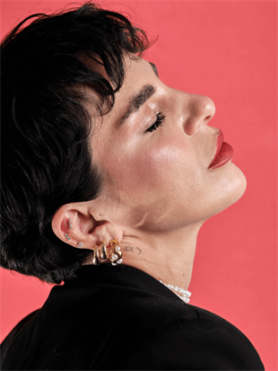 14 Ayar Altın İki Taşlı Tragus Piercing