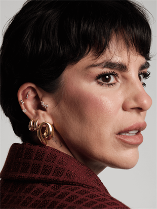 14 Ayar Altın Taşlı Kalp Tragus Piercing