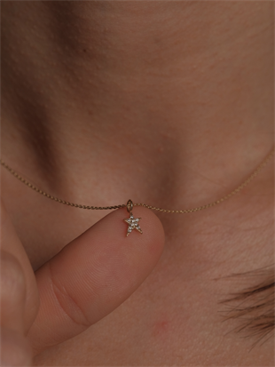 14 Ayar Altın Yıldız Kolye