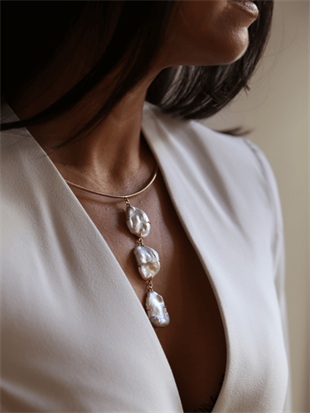 3lü Barok İnci Kolye