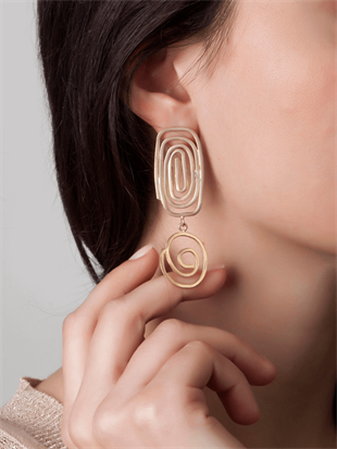 Round Dangle Spiral Earrings