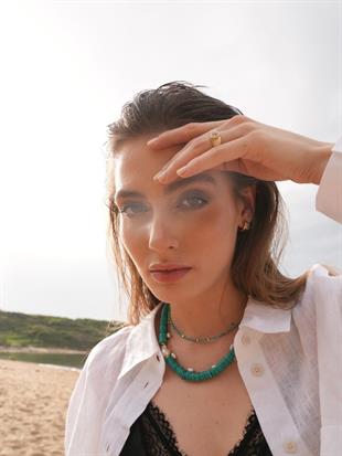 Alya Turquoise Big Pearl Necklace