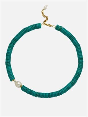 Alya Turquoise Big Pearl Necklace