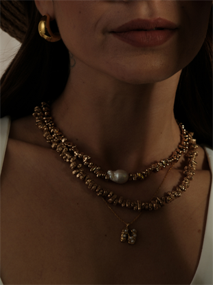 Amorf Pearl Letter Necklace