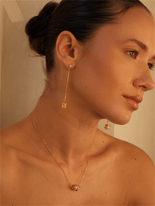 Amour Pearl Cage Detail Chain Necklace