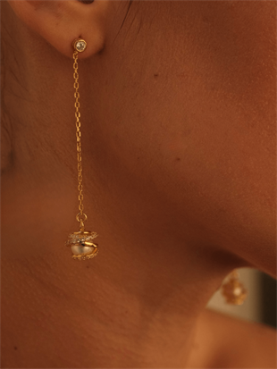 Amour Kafes İncili Uzun Zincir Küpe