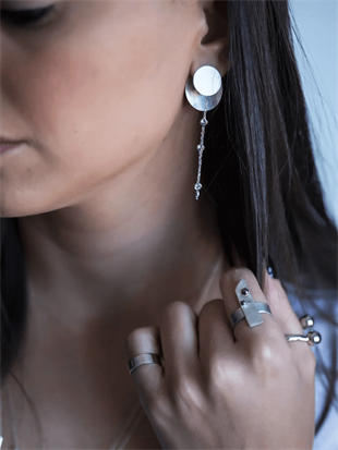 Arkalı Önlü Halka Küpe Seti 