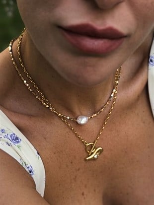 Barok İncili Mini Hematit Doğal Taş Kolye