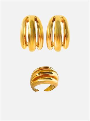 Bery Vintage Büyük Yüzük ve Bery Vintage Büyük Halka Küpe