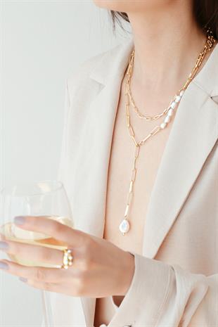 Bety Zincirli İnci Kolye