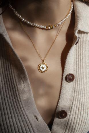 White Enamel North Star Medallion