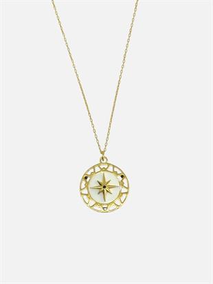 White Enamel North Star Medallion