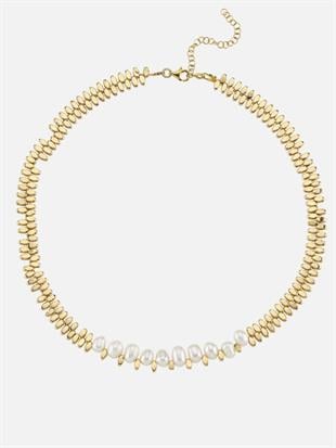 Caria Oval Pearl and Hematite Necklace