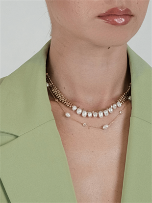 Caria Oval Pearl and Hematite Necklace